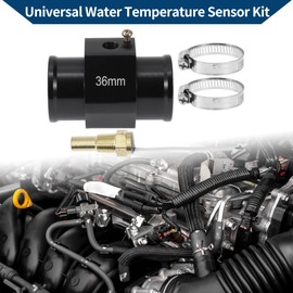 ACROPIX 12/24V Universal Water Temp Sensor Kit, 1/8" NPT 36mm Black Adapter 200'F on - 185'F Off for Automotive Radiator & Engine Cooling