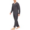 MoFiz Men's Pyjamas Pj Set Sleepwear Two Piece Long Sleeve