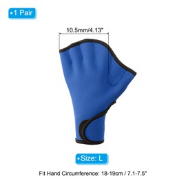 PATIKIL Swimming Gloves Web Swimming Gloves Aquatic Fitness Water Resistant Swimming Hand Paddle for Women and Men Water Aerobics Large Dark Blue