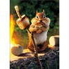 Chipmunk Roasts Marshmallow Funny Birthday Card