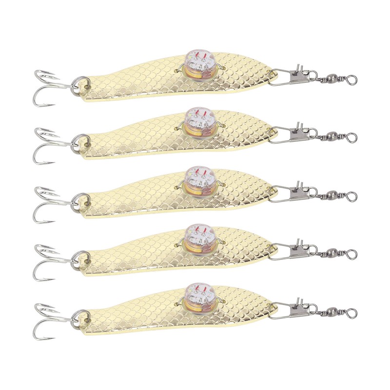 5PCS LED Fishing Lure Light Rustproof Stainless Steel LED Lighted