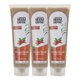 Crema Dental Natural Sabor Canela Libre De Fluor Pack De 3