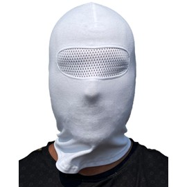 Balaclava in White with Mesh in Front of Eyes for Absolute Anonymity I Ultras Hooligans, White, S - M