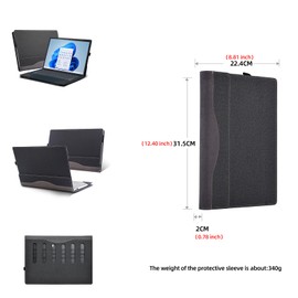 Laptop Cover for Lenovo ThinkBook 14 G6 ABP/IRL ThinkBook 14G 7 ARP/IML ThinkBook 14 G8 IRL/IAL 14 inch PU Leather Notebook Sleeve Detachable Protective Back Shell (Dark Gray)