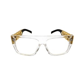 NYFASHION101 Unisex Celebrity Style Thick Chain Look Acrylic Sunglasses, Clear