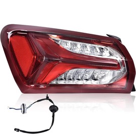 G-PLUS LED Tail Light Assembly Rear Lamp Fit For Chevy Malibu 2019 2020 2021 2022 Replacement LH Driver Side Rear Lamps Tail Lights Red Clear lens Chrome Houning 84595944 GM2801262