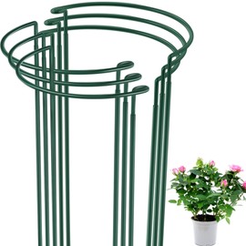 Tioncy 24 Pcs 24" H x 10" W Plant Support Stakes Cages for Garden, Metal Half Round Plants Tension Rods for Indoor Outdoor Large Tall Flower Vegetables Tomato Peony Rose Support
