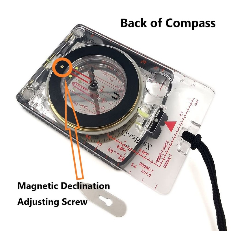 GooBeeZ Map Baseplate Compass with Adjustable Declination Clinometer Magnifying Glass