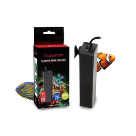 Aquatop 30W Mantis Mini Aquarium Heater – Fully Submersible for Nano Tanks Up to 10 Gallons, Preset 77°F Thermostat, Heat-Resistant Design, MMH-30W