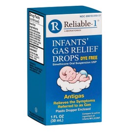 Reliable-1 Laboratories Infants Gas Relief Drops Stomach Relief Gas Drops for Babies, Infants and Toddlers | Simethicone Baby Gas Relief | Safe for Newborns, Dye Free Formula | 1 Fl Oz