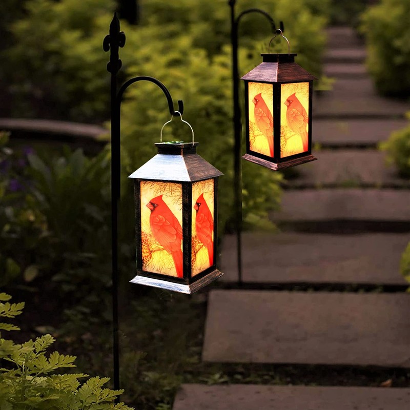 Solar Lanterns, Outdoor Hanging Lanterns Waterproof LED Solar Cardinal Lights