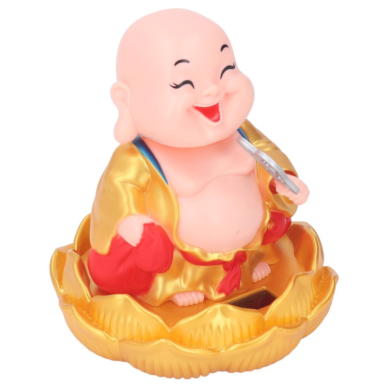 Nodding Smiling Buddha Maitreya Automatic Laughing Car Dashboard Solar Buddha