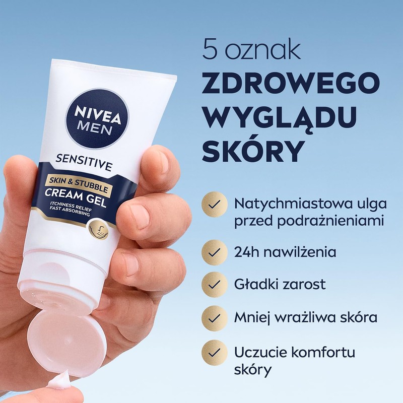 NIVEA MEN Sensitive Creme-Gel für Gesicht und 3-Tage-Barn, 50 ml