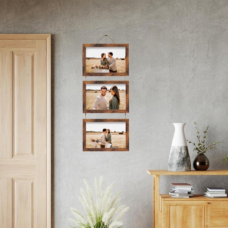 Rexllon 5x7 Wall Hanging Picture Frames Collage with 3 Opening