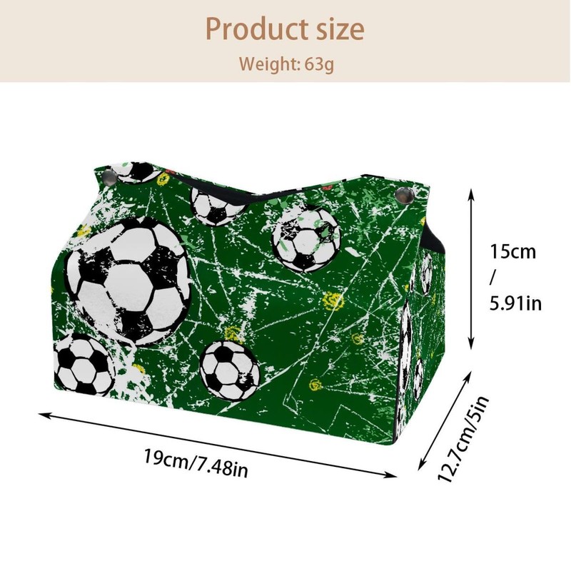 2 Pack Tissue Box Cover Holder, Green and Orange Winter