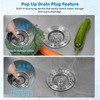 Hibbent 3-in-1 Kitchen Sink Drain Strainer, Stainless Steel Sink Plug,
