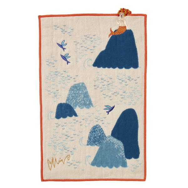 Kusunobashi Crest Woven Morita MiW Small Pocket Handkerchief, Orange A-65940-86-OR 6.1 x 9.8 inches (15.5 x 25 cm)
