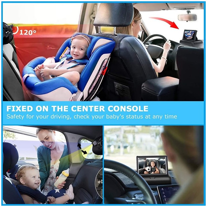 TooToo LED Night Vision Car Seat Camera Baby Monitor w/