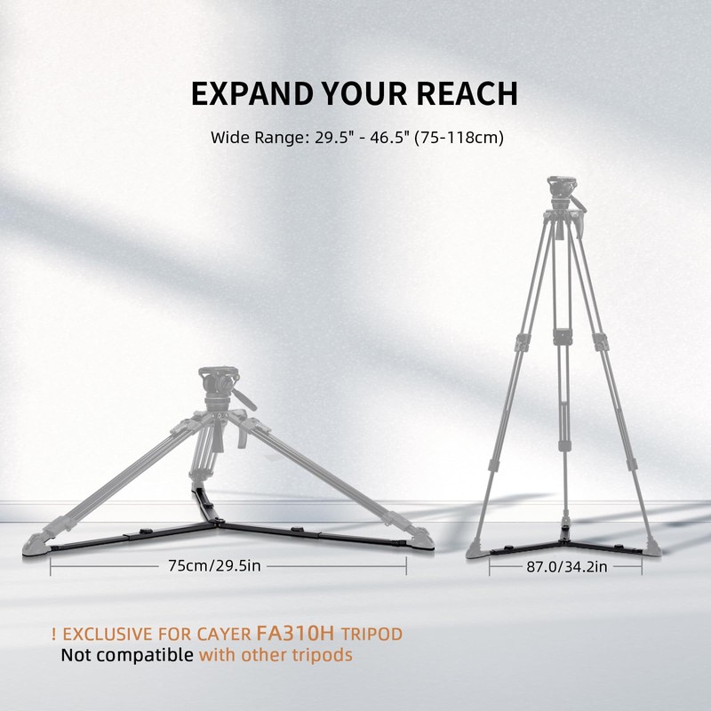 CAYER SP10 Tripod Ground Spreader for FA310H Video Tripod, Quick-Release