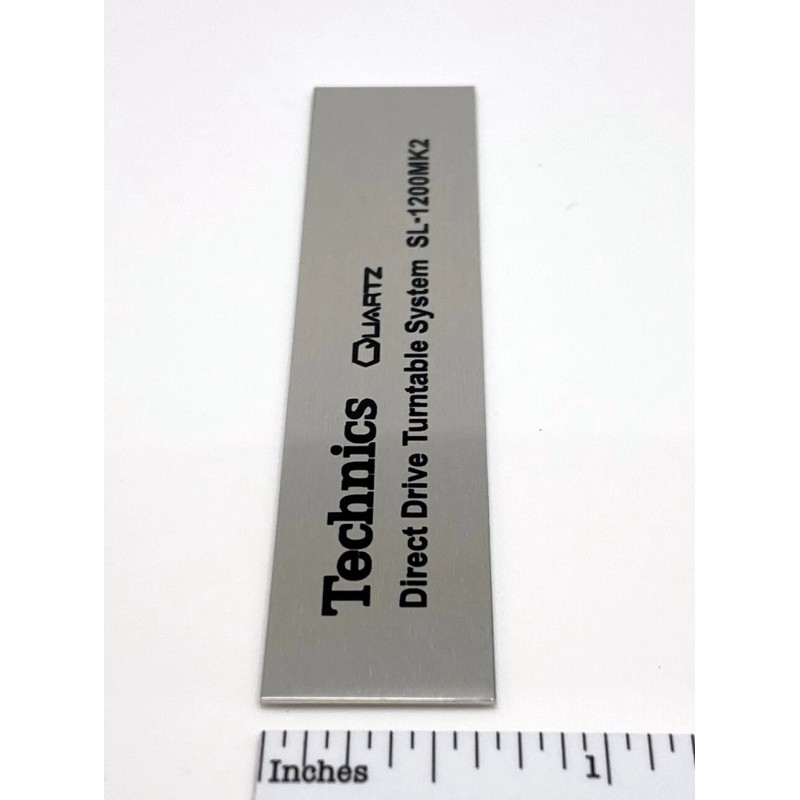 Technics SL-1200MK2 Turntable Replacement Badge Custom Made Silver Aluminum