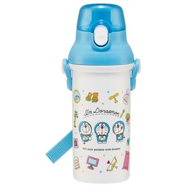 Skater PSB5SANAG-A Doraemon Water Bottle, Line Design, Sanrio, 16.9 fl oz (480 ml), For Kids, Antibacterial, Plastic, Child-Friendly, Lightweight, Made in Japan