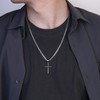 Kakonia 925 Sterling Silver Cross Pendant Necklace for Men Women