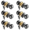 NCSEN 6 Pack Black Door Knobs Interior Keyless,Door Knobs for