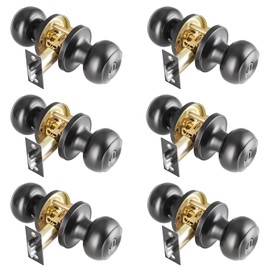 NCSEN 6 Pack Black Door Knobs Interior Keyless,Door Knobs for Bathroom & Bedroom,Matte Black Privacy Door Knob…