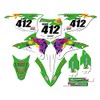 2014-2021 KX 100 Throwback Green Senge Graphics Complete Kit with