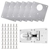 JUNMEIDO 6PCS Hinge Repair Plate Stainless Steel Hinge Plate Cabinet