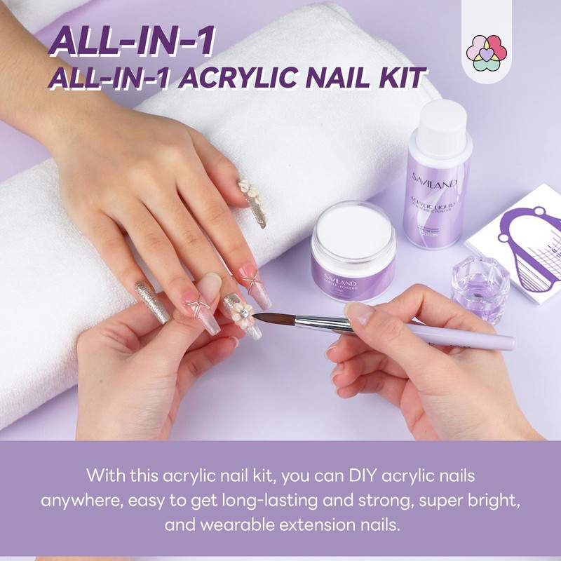 Acrylic Nail Kit for Beginners with Everything, Home Practice Set
