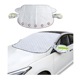 JNNJ Windscreen Cover, Sun Protection Car Windscreen, Ultra Thick Windscreen Cover, Car Cover, Winter Windscreen Cover, Car Against Snow, Ice, Frost, Dust, UV (148 x 116 cm)