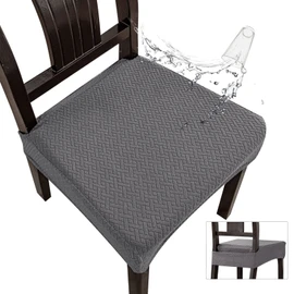 Genina Waterproof Seat Covers for Dining Room Chair Covers Set of 8, Stretch Jacquard Kitchen Parson Chair Slipcover Protector