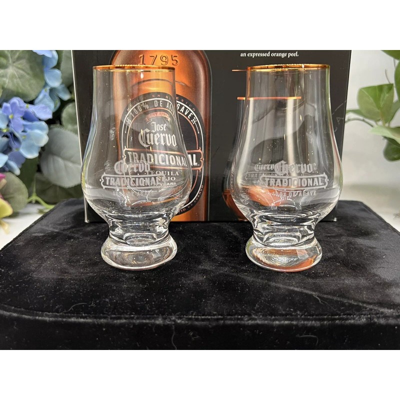 Jose Cuervo 2 Cuervo Tradicional Tequila Glencairn Glasses Perfect for