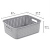 Sterilite Short Plastic Weave Storage Basket, Bin Organization for Countertops,