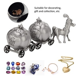 Silver Tooth Holder, First Curl and Tooth Keepsake Box,Carriage Shape First Tooth Silver Plated Cinderella Carriage,Silver Tooth Box,My First Tooth and Curl Keepsake Box for Boy or Girl