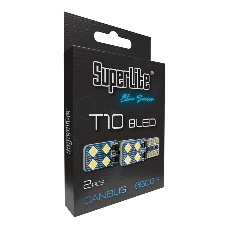 Superlite Set of 2 T10 Bulbs with 8 Leds from