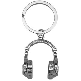 Roar Keyring, headphones, stylish accessory for boys, girls, musicians, music fans, music festivals, perfect for keys, bags and backpacks, silver, Unit size