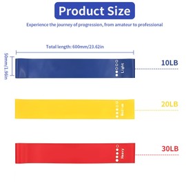 Premium Resistance Bands Set of 3 - Skin-Friendly Fitness Exercise Loop Bands for Men & Women - 3 Levels of Resistance for Legs, Glutes, Arms, Pilates, Yoga - Portable & Durable(Red,Blue,Yellow)
