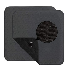 Reusable Waterproof Chair Pads for Incontinence, 2 Pack 51 x 56 cm Washable Pads. Absorbent Bed Pads, Non-Slip Wheelchair Seat Cover, Deck Chair Protector (Black, 51 x 56 cm)