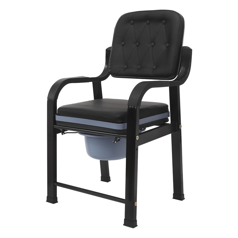 Drop Arm Bedside Commode Heavy Duty, 2 in 1 Shower