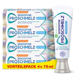 ProSchmelz Gentle Weiss Plus Toothpaste, 4 x 75 ml, Toothpaste with Whitening Effect, Advanced Enamel Protection