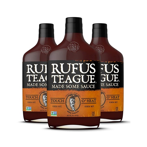 Rufus Teague - Touch O' Heat BBQ Sauce - Premium Barbecue Sauce - 16 oz. Bottles - 3 Pack