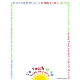 Touch the Future Designer Paper- 50 Sheet Pkg. Great for Flyers, Writing Letters, Motivation, Invitations, Flyers or Office Notes, Wedding Invitations & Printing Supplies