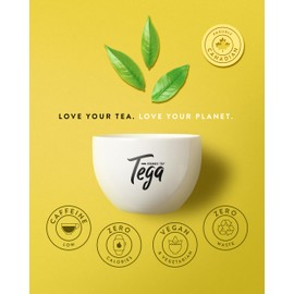 Tega Organic Chamomile Mint Green Tea | Green Tea in Eco-Friendly Tea Bags, Fairtrade, Carbon Neutral, Zero Sugar, Medium Caffeine, 20 Individually Wrapped Tea Bags (Pack of 3)