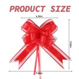 Seven Uncles Bows for Gifts, Large Pull Bow for Gift Wrapping, Bows for Gift Baskets Christmas, New Year, Birthday, Weddings, Baby Showers, Graduations, Valentine's Day(8 inches, 20 PCS) (Red)
