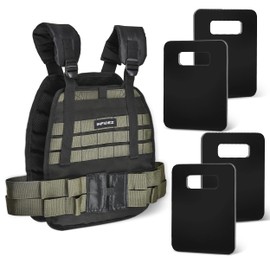 INFIDEZ Tactical Adjustable Weighted Vest with 4 Weight Plates Included, Quick Release Strength Training Weight, Running, Workout Vest for Men and Women, Adjustable from 12lbs to 22lbs