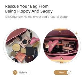 ZYZii Silk Purse Organizer for LV Carryall PM/MM,Insert Bag in Bag,Luxury Handbag Tote Lining Bag Shapers(PM,Burgundy)