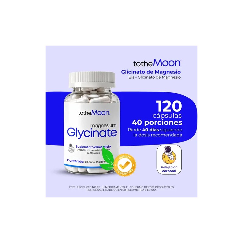 Bis Glicinato Magnesio Vitamina 120cps Tothemoonmx