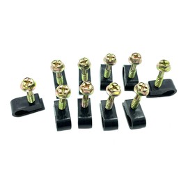 Perfect Vision 100 SINGLE BLACK FLEX CLIPS WITH 1" SCREW RG6 CABLE WIRE GC12BLK